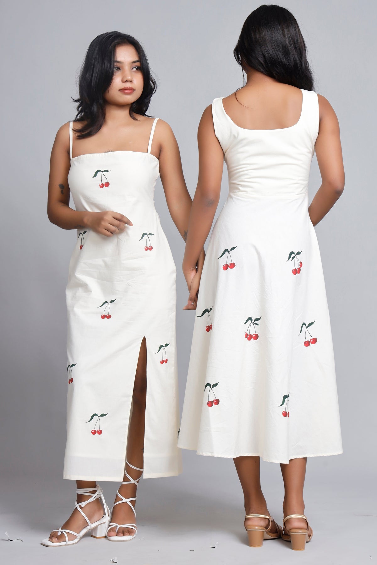 Cherry Bloom Elegance Butter Yellow Pencil dress